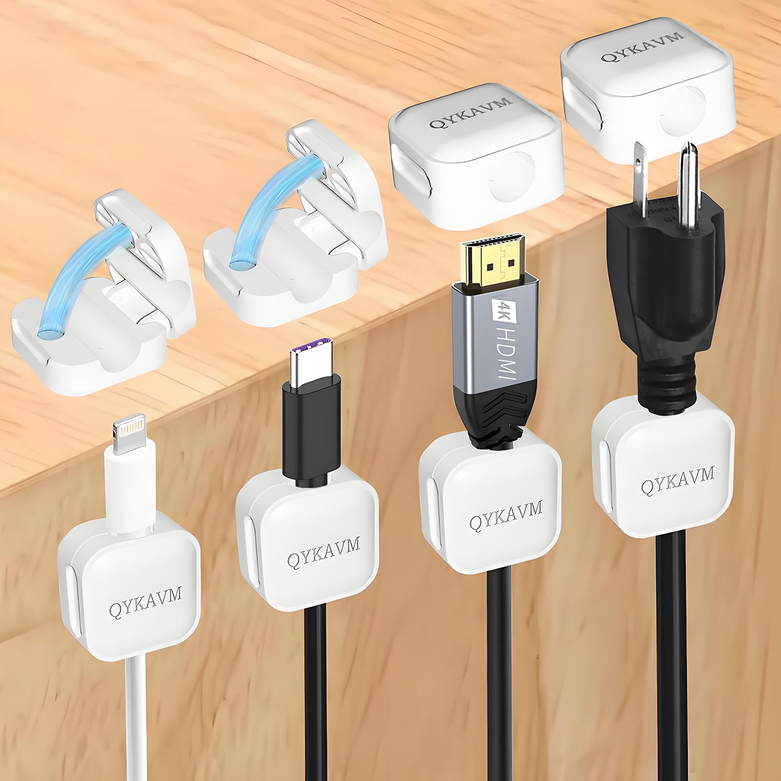 8 Pack Magnetic Cable Clips,Desk Cable Management Cord Organizer,Flip Top Magnetic Cable Clips Adhesive Wire Holder Keeper,Adhes